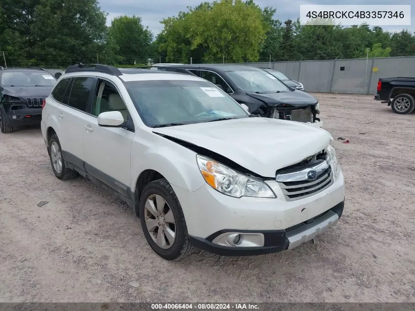 2011 Subaru Outback 2.5I Limited VIN: 4S4BRCKC4B3357346 Lot: 40066404