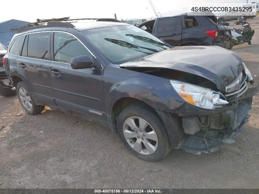 2011 Subaru Outback 2.5I Premium VIN: 4S4BRCCC0B3435295 Lot: 40075156