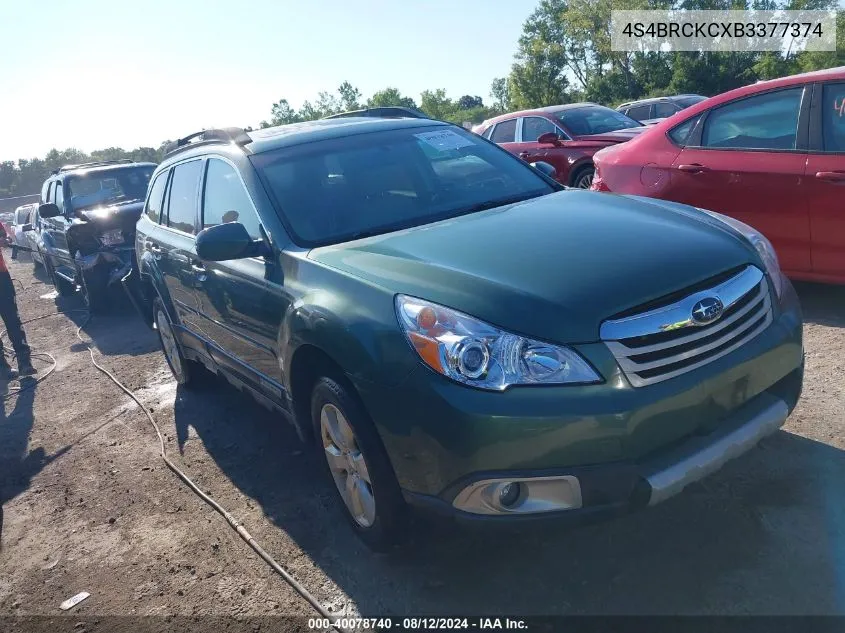 2011 Subaru Outback 2.5I Limited VIN: 4S4BRCKCXB3377374 Lot: 40078740