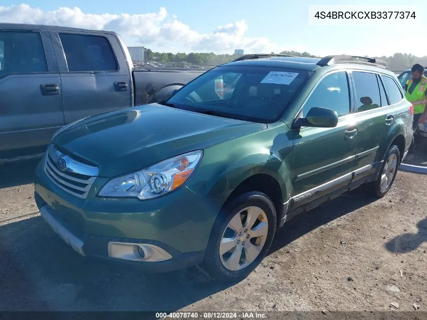 2011 Subaru Outback 2.5I Limited VIN: 4S4BRCKCXB3377374 Lot: 40078740