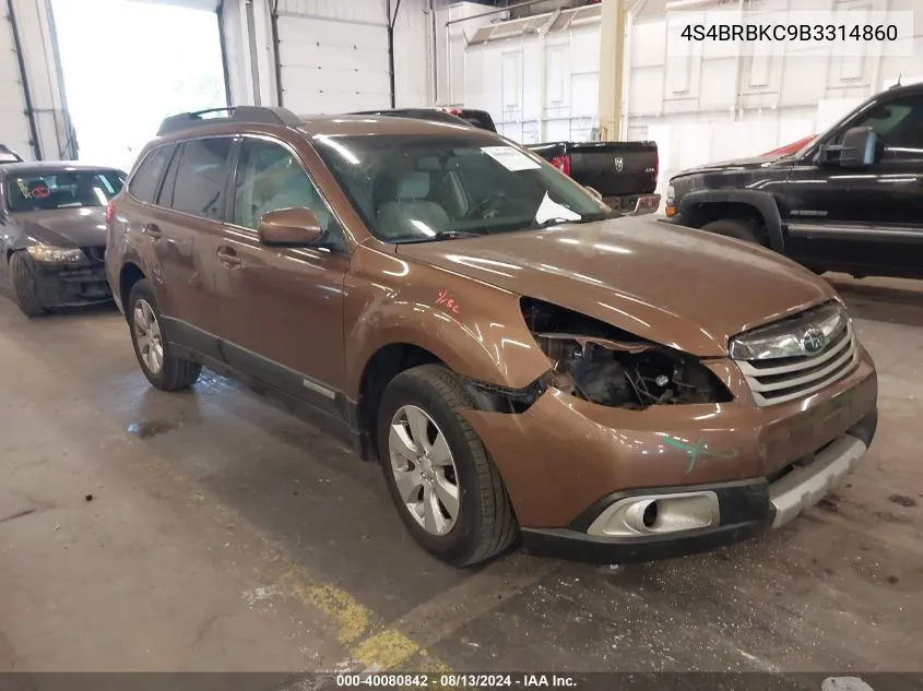 2011 Subaru Outback 2.5I Limited VIN: 4S4BRBKC9B3314860 Lot: 40080842