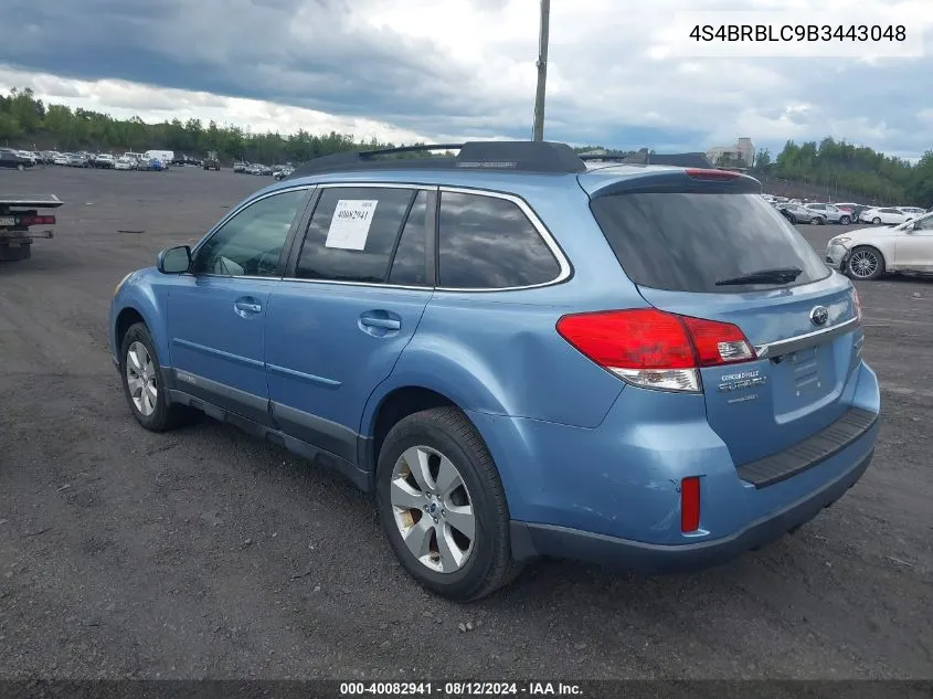 4S4BRBLC9B3443048 2011 Subaru Outback 2.5I Limited