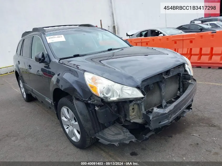 2011 Subaru Outback 2.5I Premium VIN: 4S4BRBCC1B3417298 Lot: 40091403