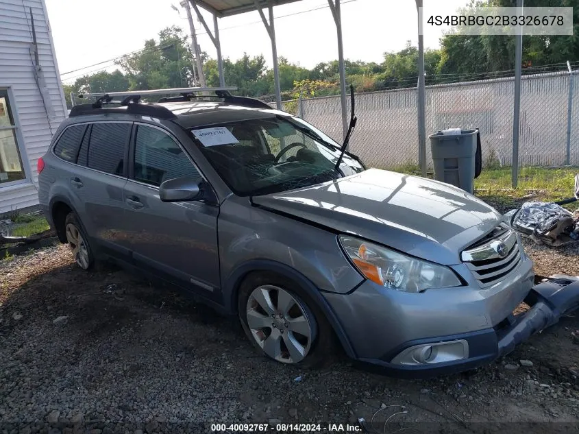 2011 Subaru Outback 2.5I Premium VIN: 4S4BRBGC2B3326678 Lot: 40092767