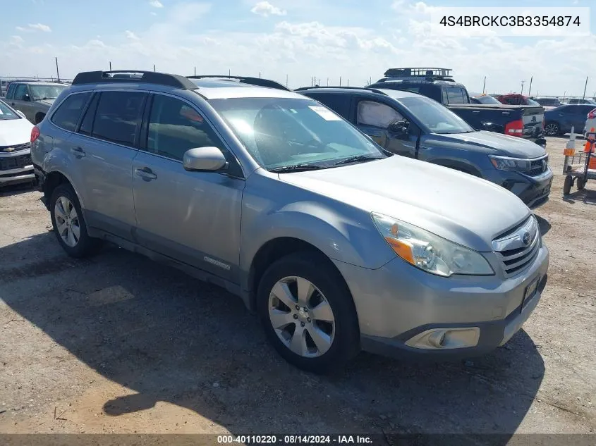 2011 Subaru Outback 2.5I Limited VIN: 4S4BRCKC3B3354874 Lot: 40110220