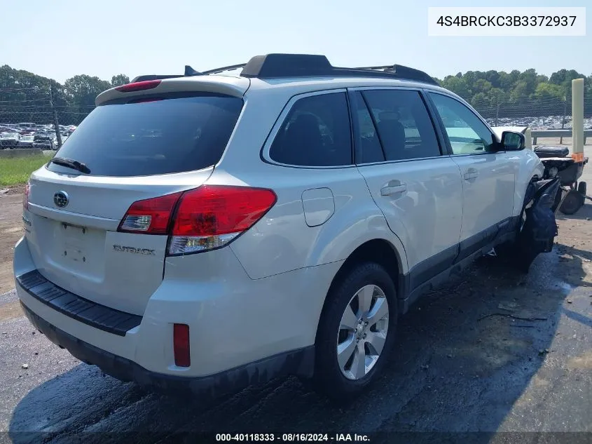 2011 Subaru Outback 2.5I Limited VIN: 4S4BRCKC3B3372937 Lot: 40118333