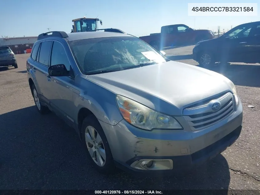 2011 Subaru Outback 2.5I Premium VIN: 4S4BRCCC7B3321584 Lot: 40120976