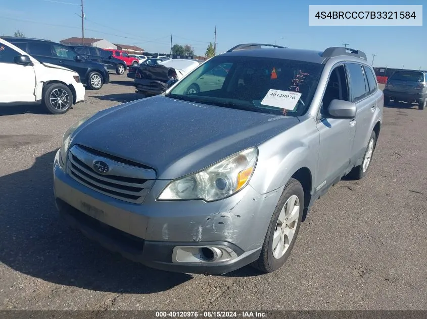 2011 Subaru Outback 2.5I Premium VIN: 4S4BRCCC7B3321584 Lot: 40120976