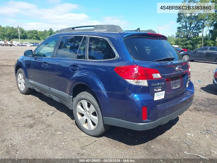 4S4BRBKC2B3383860 2011 Subaru Outback 2.5I Limited