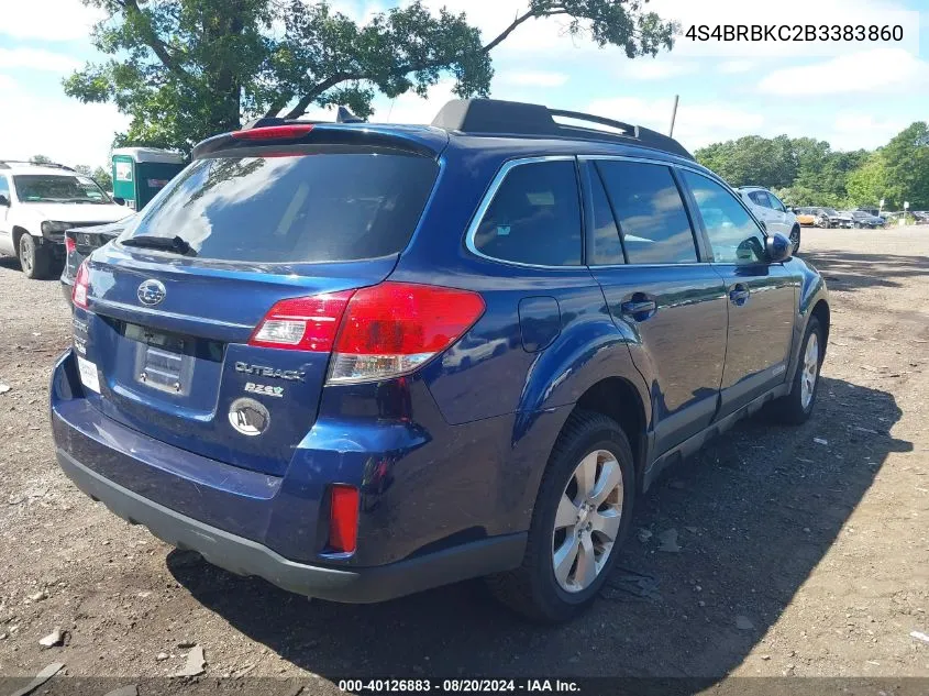 2011 Subaru Outback 2.5I Limited VIN: 4S4BRBKC2B3383860 Lot: 40126883