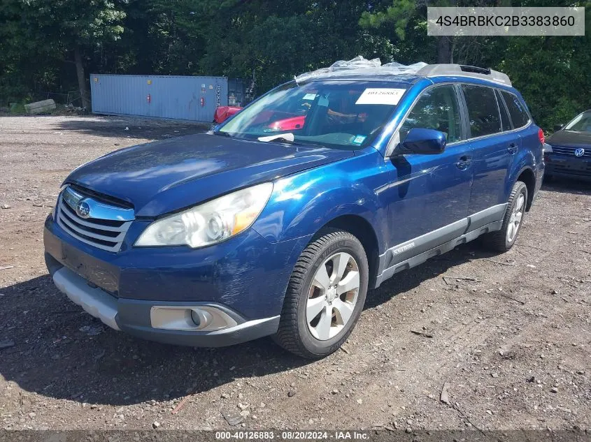 4S4BRBKC2B3383860 2011 Subaru Outback 2.5I Limited