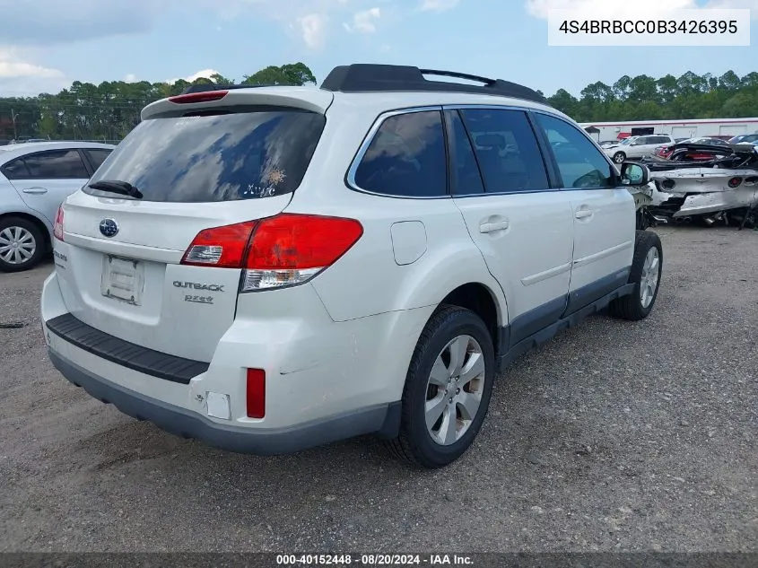 2011 Subaru Outback 2.5I Premium VIN: 4S4BRBCC0B3426395 Lot: 40152448