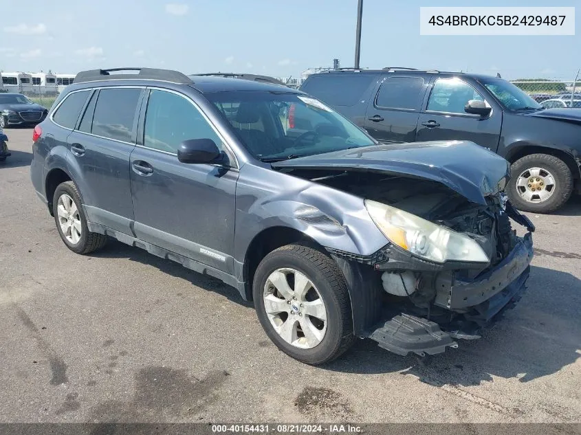 2011 Subaru Outback 3.6R Limited VIN: 4S4BRDKC5B2429487 Lot: 40154431