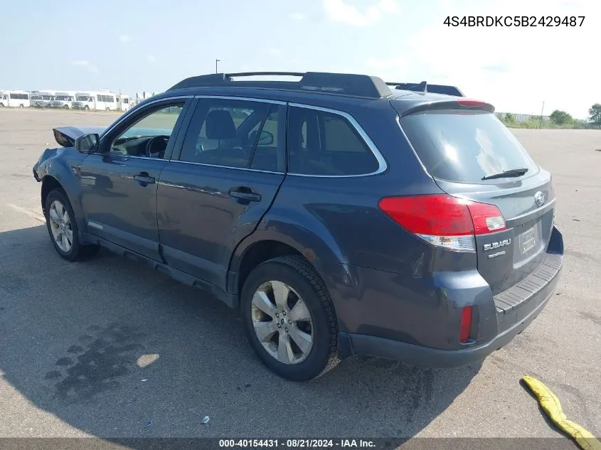 4S4BRDKC5B2429487 2011 Subaru Outback 3.6R Limited