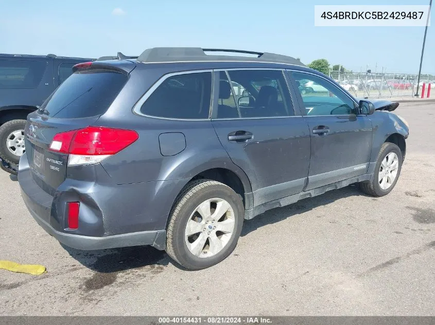 4S4BRDKC5B2429487 2011 Subaru Outback 3.6R Limited