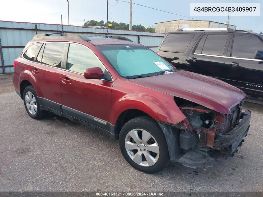 2011 Subaru Outback 2.5I Premium VIN: 4S4BRCGC4B3409907 Lot: 40163321