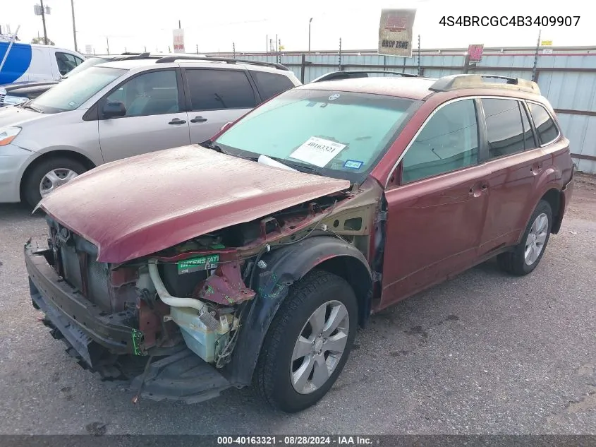 2011 Subaru Outback 2.5I Premium VIN: 4S4BRCGC4B3409907 Lot: 40163321