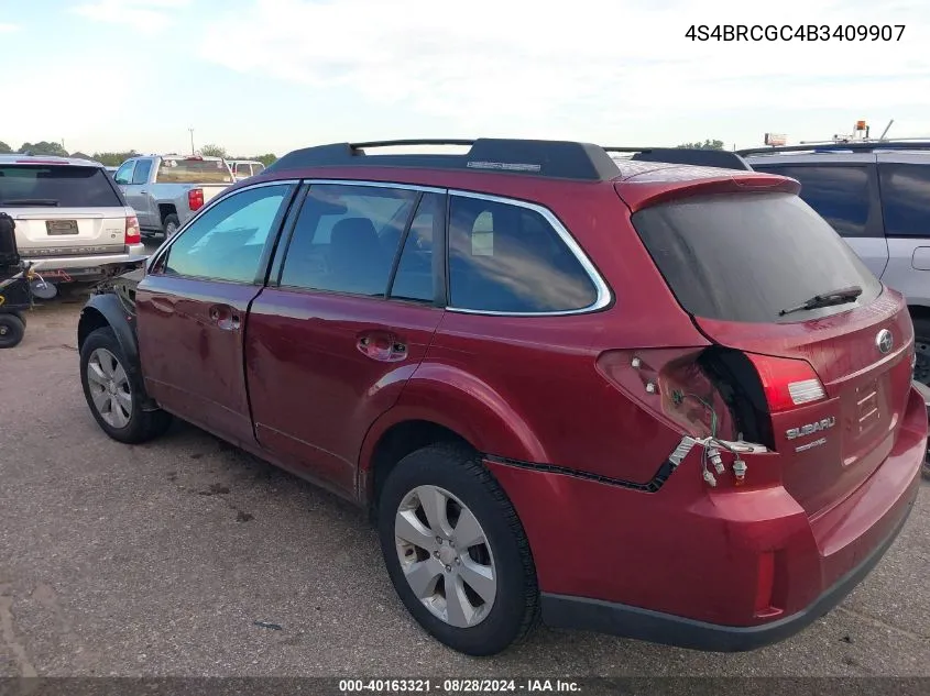 2011 Subaru Outback 2.5I Premium VIN: 4S4BRCGC4B3409907 Lot: 40163321