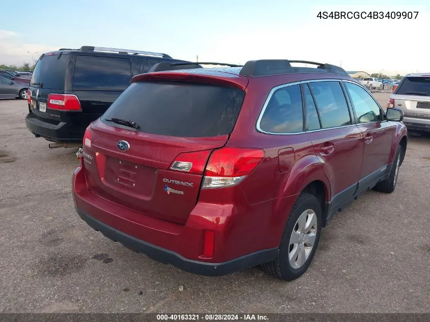 2011 Subaru Outback 2.5I Premium VIN: 4S4BRCGC4B3409907 Lot: 40163321