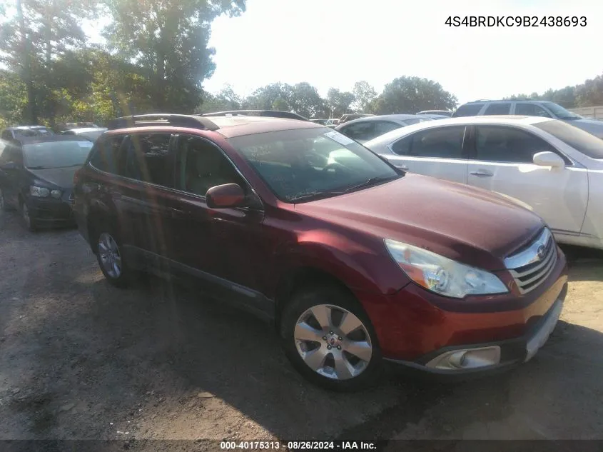 2011 Subaru Outback 3.6R Limited VIN: 4S4BRDKC9B2438693 Lot: 40175313