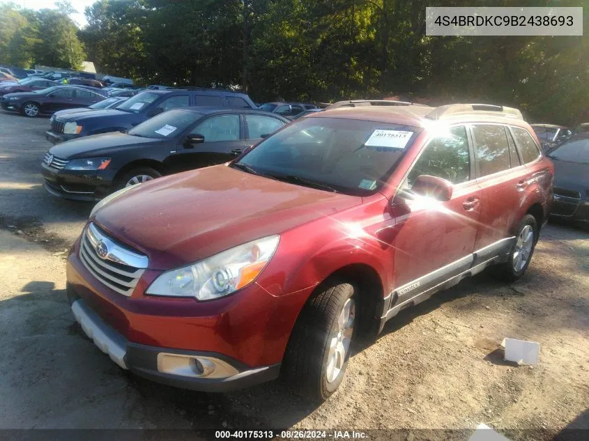 2011 Subaru Outback 3.6R Limited VIN: 4S4BRDKC9B2438693 Lot: 40175313