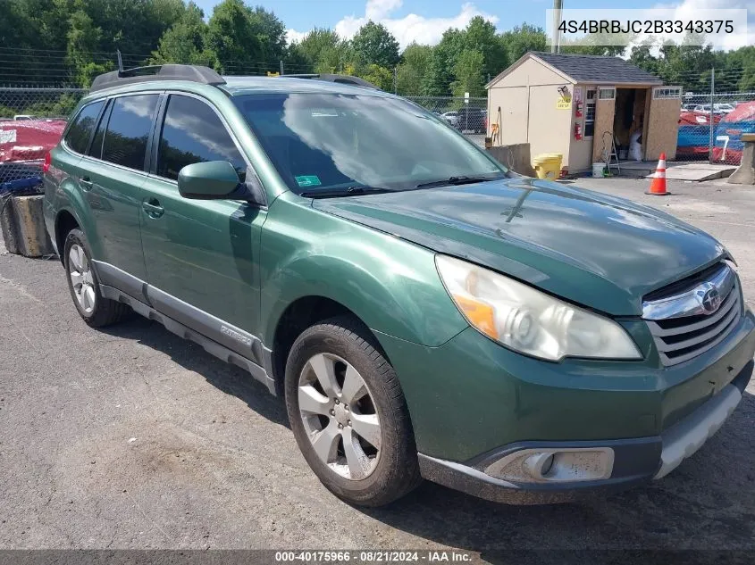 4S4BRBJC2B3343375 2011 Subaru Outback 2.5I Limited