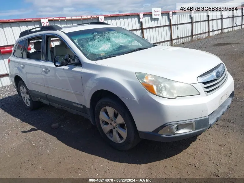 2011 Subaru Outback 2.5I Premium VIN: 4S4BRBGC6B3399584 Lot: 40214978