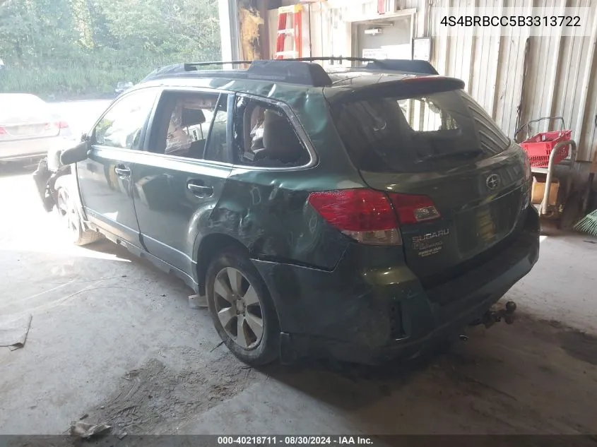 4S4BRBCC5B3313722 2011 Subaru Outback 2.5I Premium