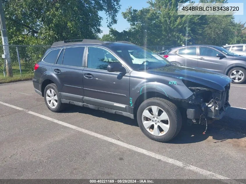 4S4BRBLC1B3438720 2011 Subaru Outback 2.5I Limited