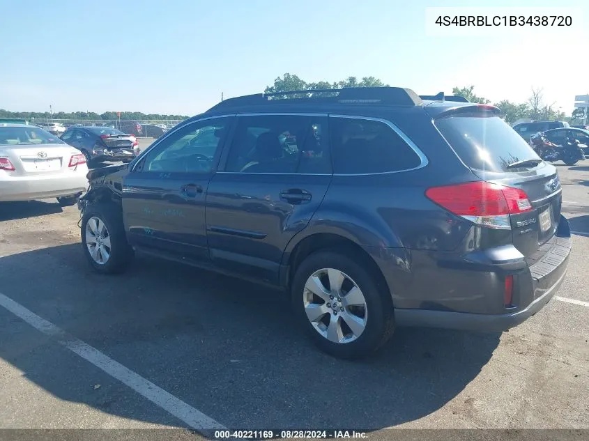 4S4BRBLC1B3438720 2011 Subaru Outback 2.5I Limited