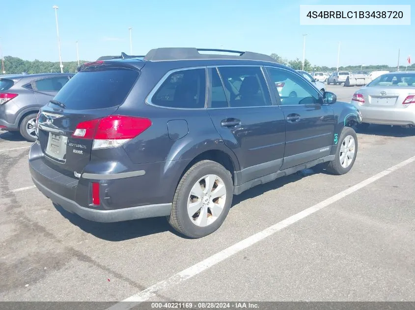 2011 Subaru Outback 2.5I Limited VIN: 4S4BRBLC1B3438720 Lot: 40221169