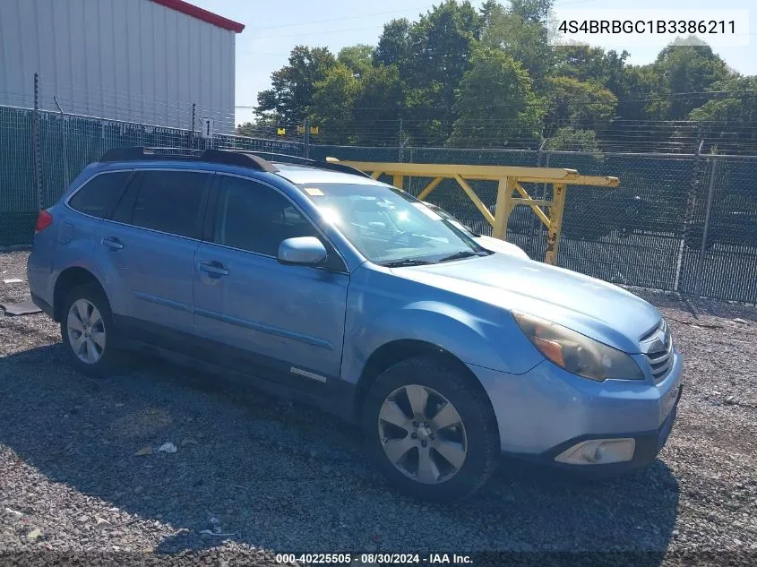 2011 Subaru Outback 2.5I Premium VIN: 4S4BRBGC1B3386211 Lot: 40225505