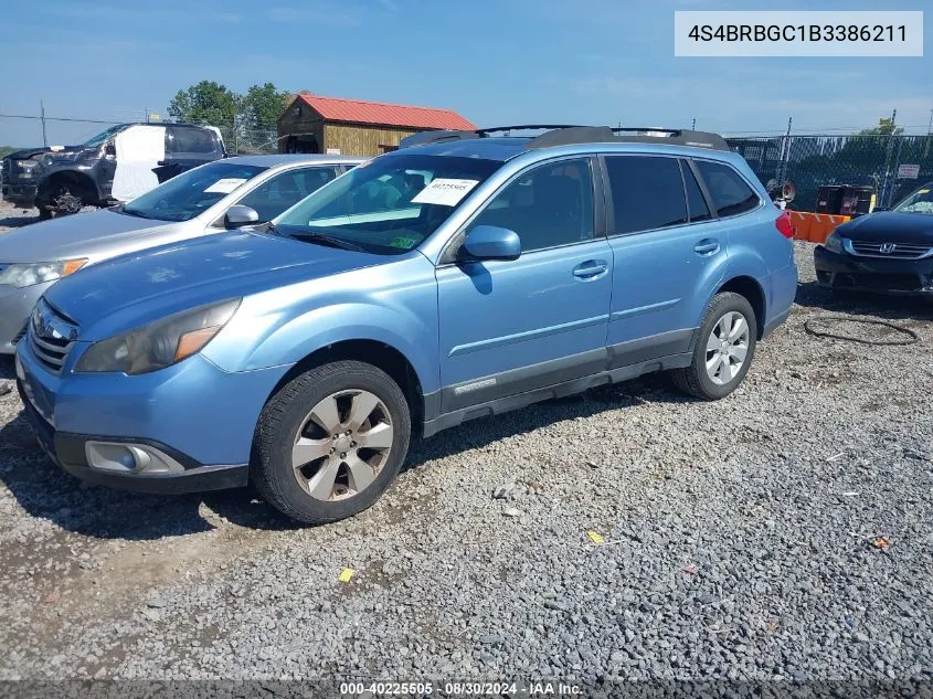 2011 Subaru Outback 2.5I Premium VIN: 4S4BRBGC1B3386211 Lot: 40225505