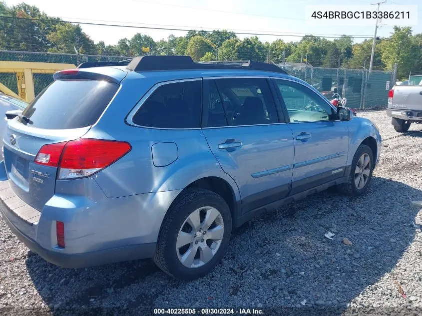 2011 Subaru Outback 2.5I Premium VIN: 4S4BRBGC1B3386211 Lot: 40225505