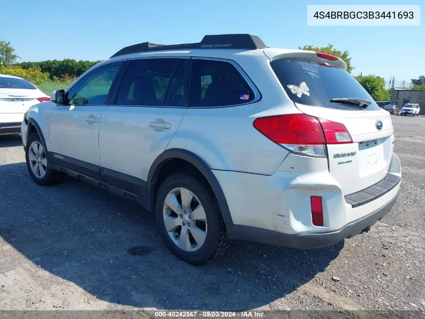 2011 Subaru Outback 2.5I Premium VIN: 4S4BRBGC3B3441693 Lot: 40242567