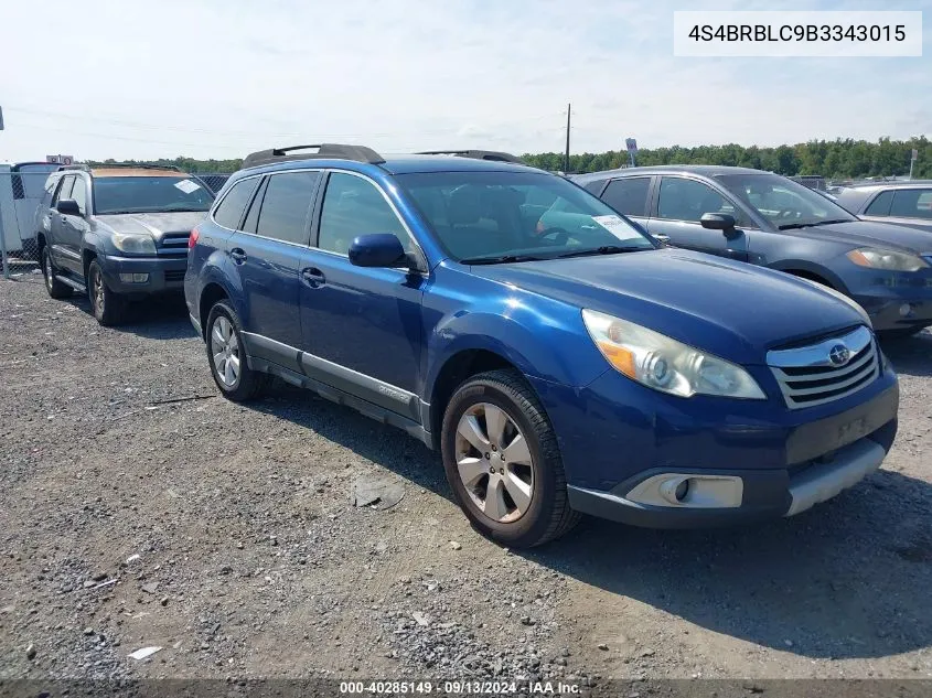 4S4BRBLC9B3343015 2011 Subaru Outback 2.5I Limited