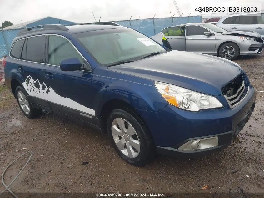 2011 Subaru Outback 2.5I Premium VIN: 4S4BRCCC1B3318003 Lot: 40289738