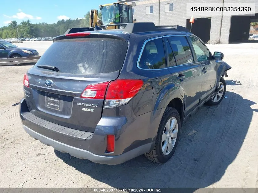 2011 Subaru Outback 2.5I Limited VIN: 4S4BRBKC0B3354390 Lot: 40289775