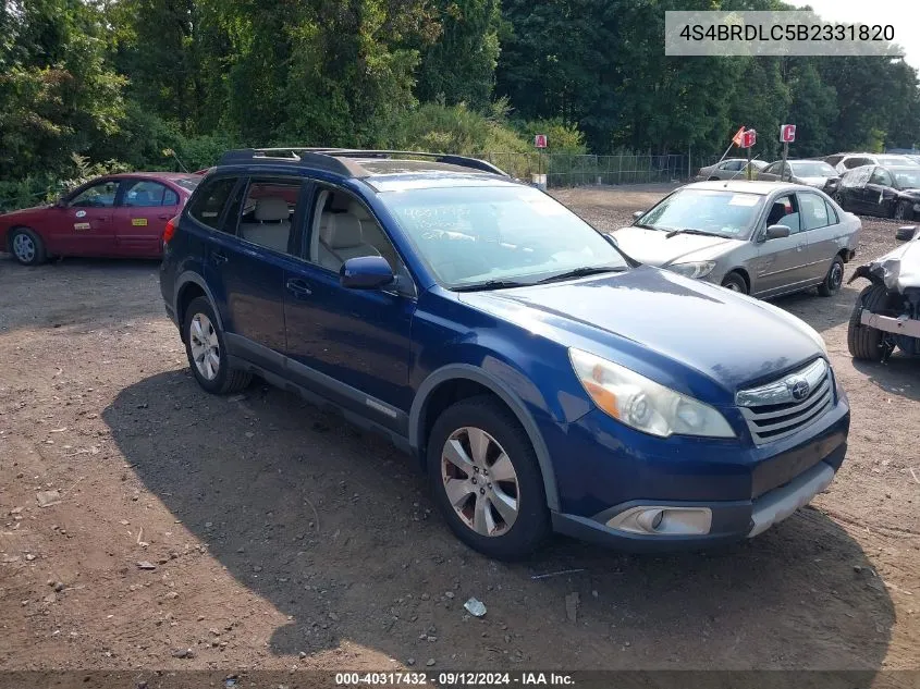 4S4BRDLC5B2331820 2011 Subaru Outback 3.6R Limited