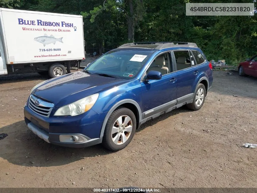 2011 Subaru Outback 3.6R Limited VIN: 4S4BRDLC5B2331820 Lot: 40317432