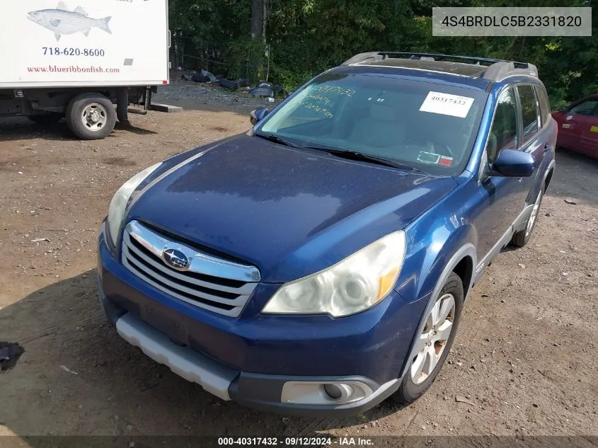 2011 Subaru Outback 3.6R Limited VIN: 4S4BRDLC5B2331820 Lot: 40317432