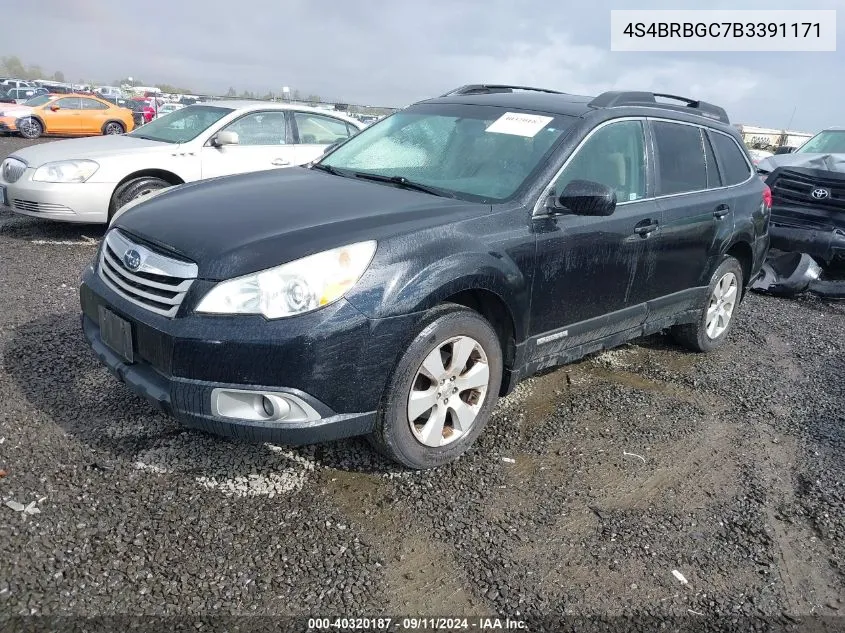 2011 Subaru Outback 2.5I Premium VIN: 4S4BRBGC7B3391171 Lot: 40320187