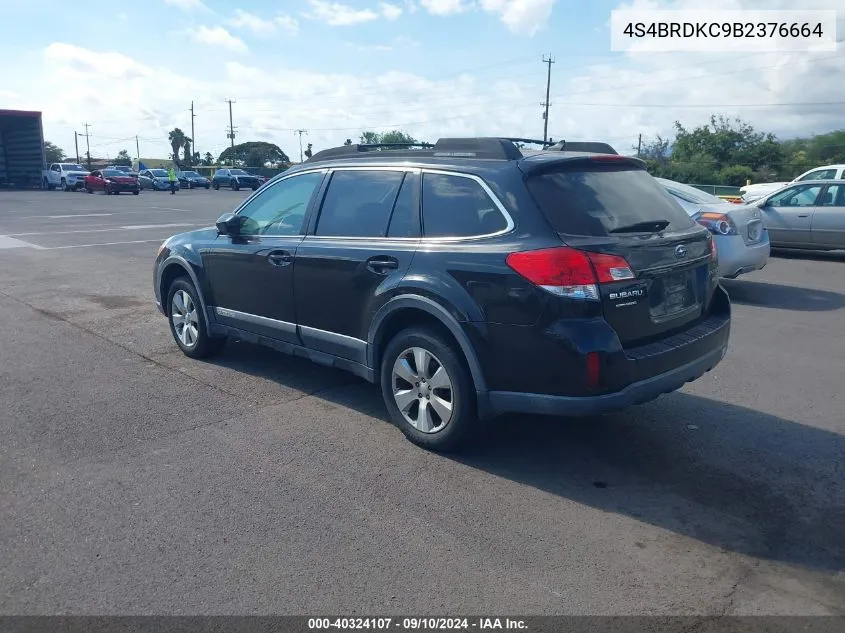 4S4BRDKC9B2376664 2011 Subaru Outback 3.6R Limited