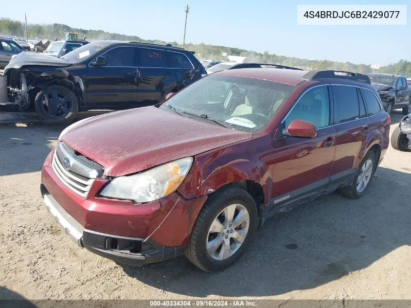 2011 Subaru Outback 3.6R Limited VIN: 4S4BRDJC6B2429077 Lot: 40334304