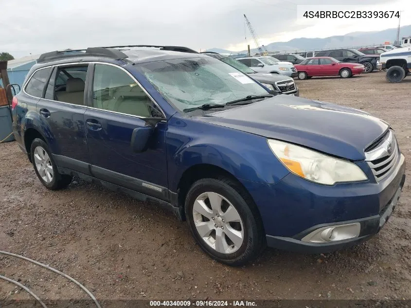 2011 Subaru Outback 2.5I Premium VIN: 4S4BRBCC2B3393674 Lot: 40340009