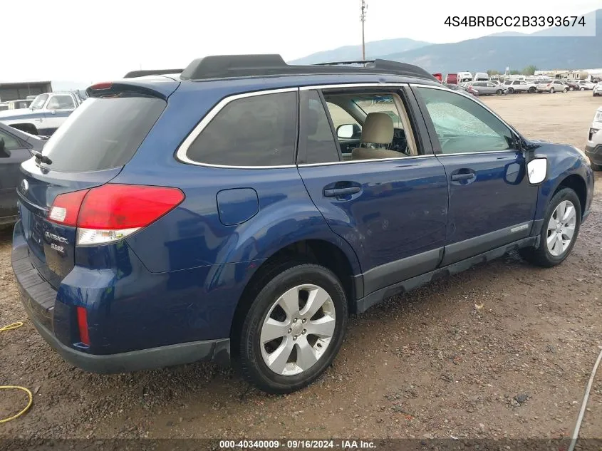 4S4BRBCC2B3393674 2011 Subaru Outback 2.5I Premium