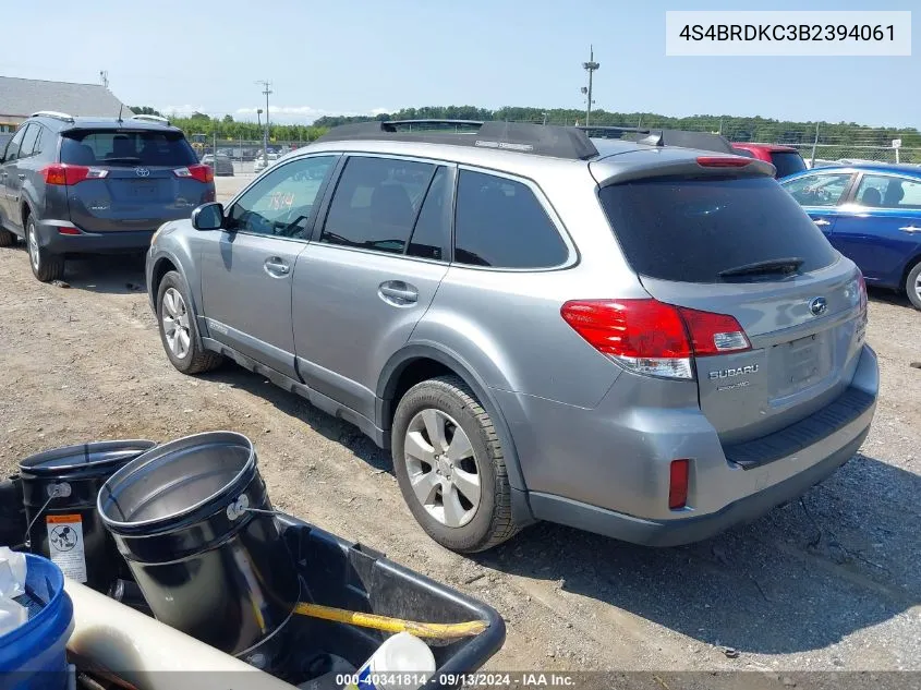 2011 Subaru Outback 3.6R Limited VIN: 4S4BRDKC3B2394061 Lot: 40341814