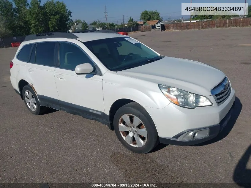 2011 Subaru Outback 2.5I Premium VIN: 4S4BRCCC4B3334891 Lot: 40344784