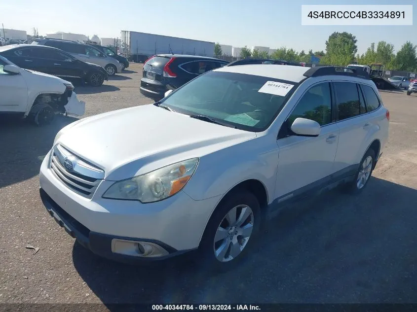 2011 Subaru Outback 2.5I Premium VIN: 4S4BRCCC4B3334891 Lot: 40344784