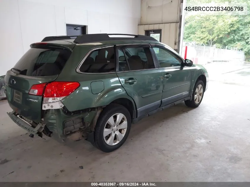 4S4BRCCC2B3406798 2011 Subaru Outback 2.5I Premium